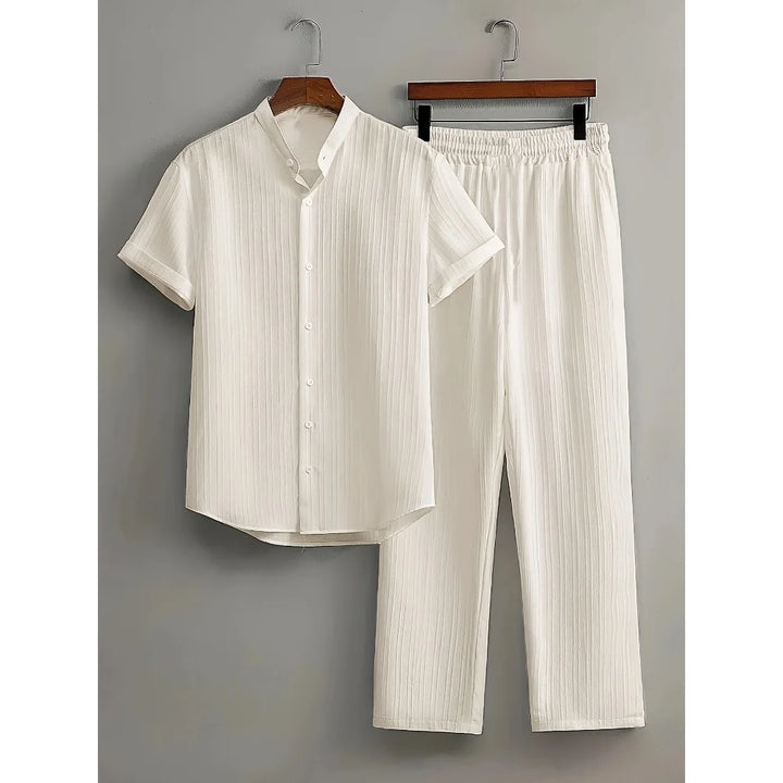 Men’s Summer Casual 2-Piece Set | Short Sleeve Shirt & Relaxed Pants