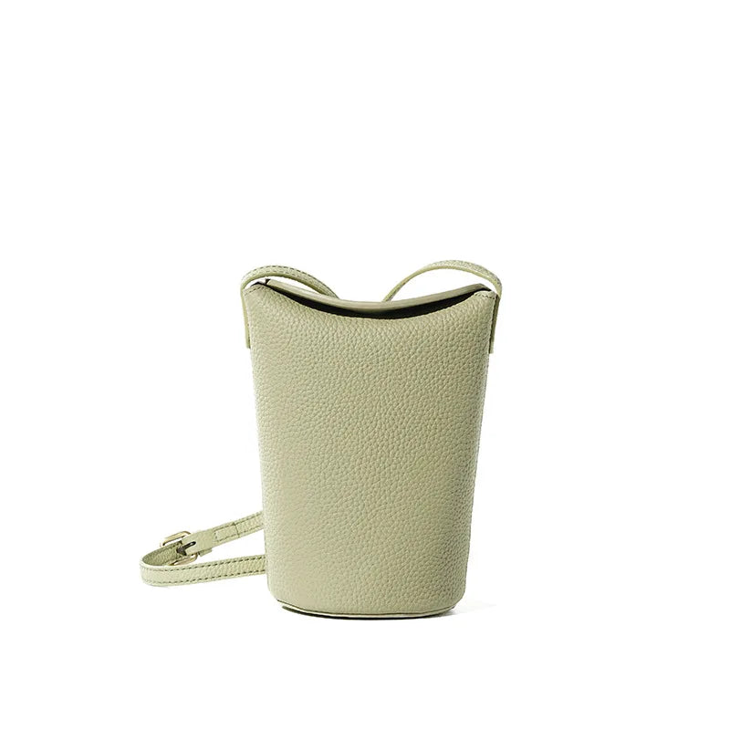 Women’s Top-Grain Leather Phone Crossbody Bag | حقيبة هاتف نسائية من الجلد الطبيعي الفاخر