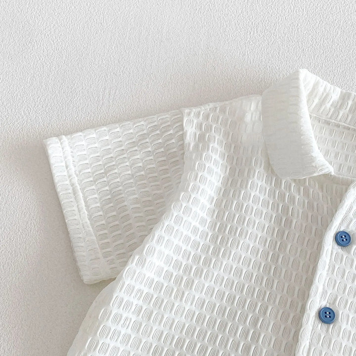 Baby Boys’ Breathable Shirt & Shorts Set 1–3Y | طقم طفل خفيف بقميص وشورت لعمر ١–٣ سنوات