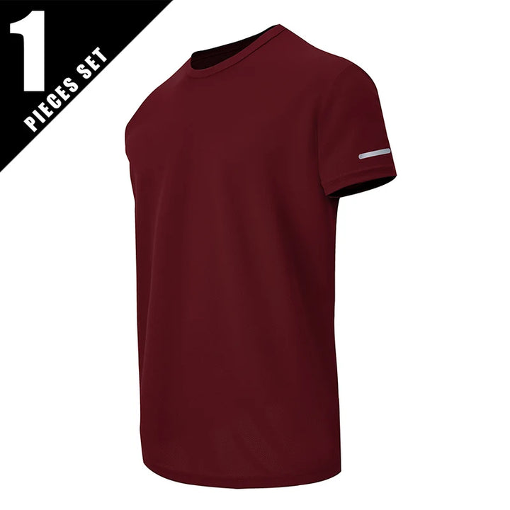 Men’s Printed Quick-Dry Sports T-Shirt 1/4 Pack | تيشيرت رياضي رجالي مطبوع فردي أو ٤ قطع