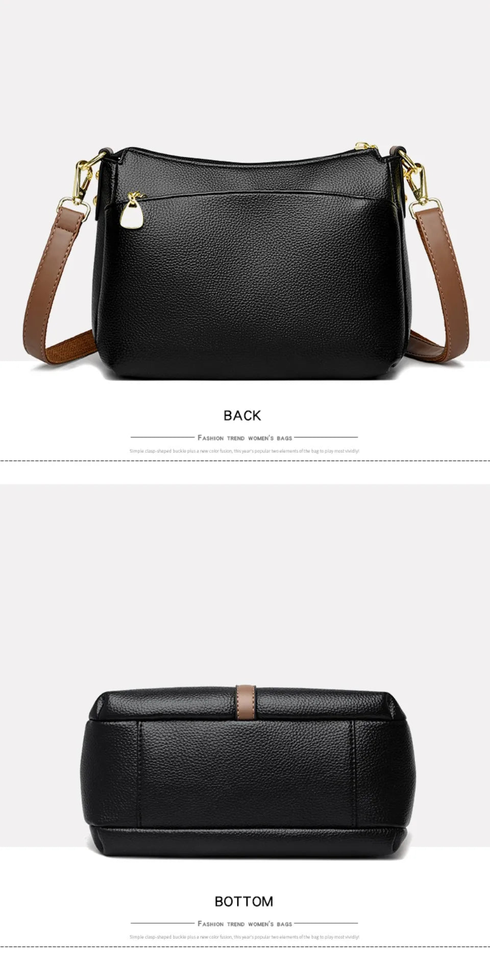 Women’s Three-Layer Shoulder Bag | Elegant Soft Crossbody