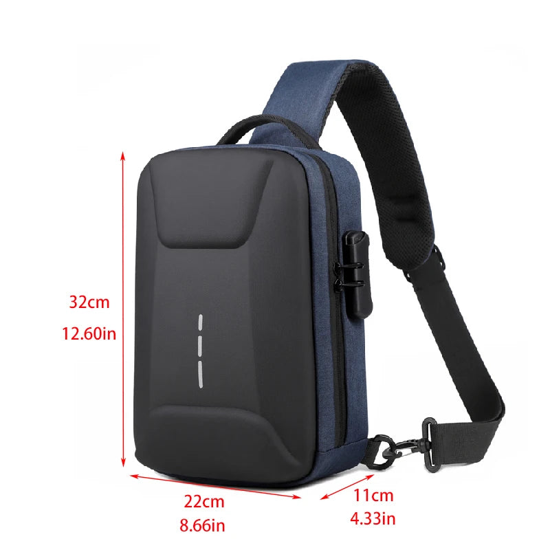 Men’s Anti-Theft USB Chest Bag | حقيبة صدر رجالية مضادة للسرقة مع USB