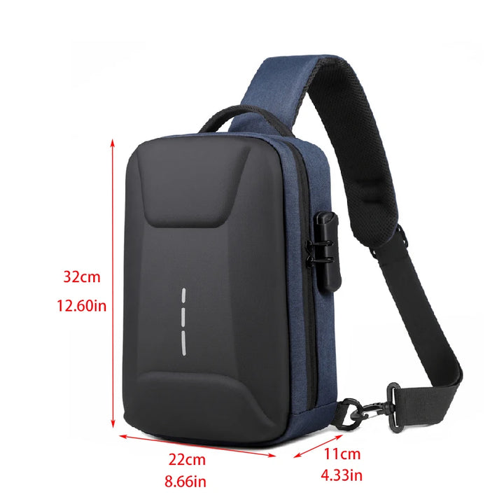 Men’s Anti-Theft USB Chest Bag | حقيبة صدر رجالية مضادة للسرقة مع USB
