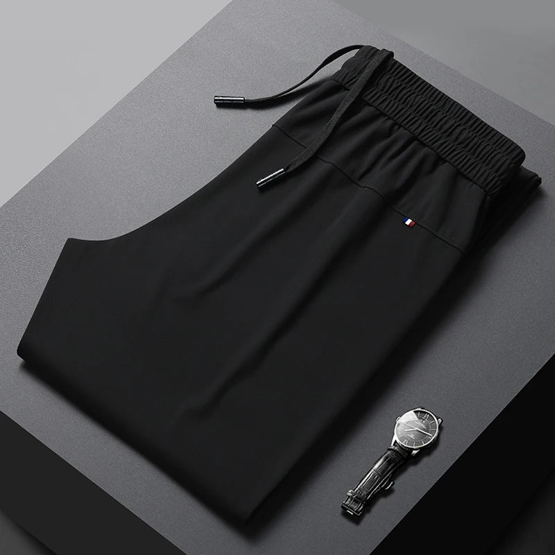 Men’s Ice Silk Dress Trousers | Quick-Dry Non-Iron Casual Fit