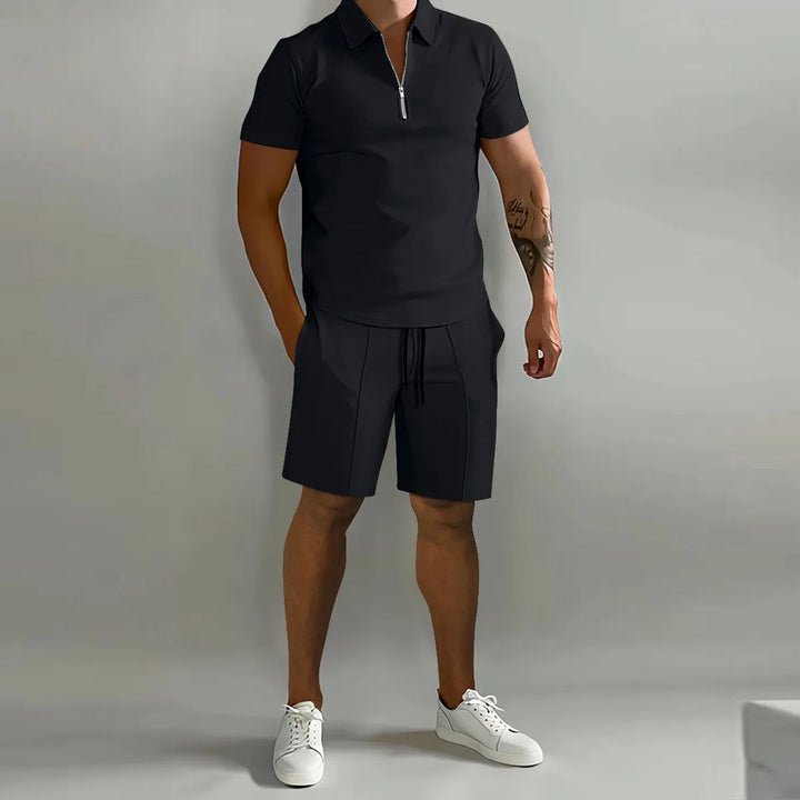 Men’s Summer Polo Set | Casual Short Sleeve Shirt & Shorts 2-Piece