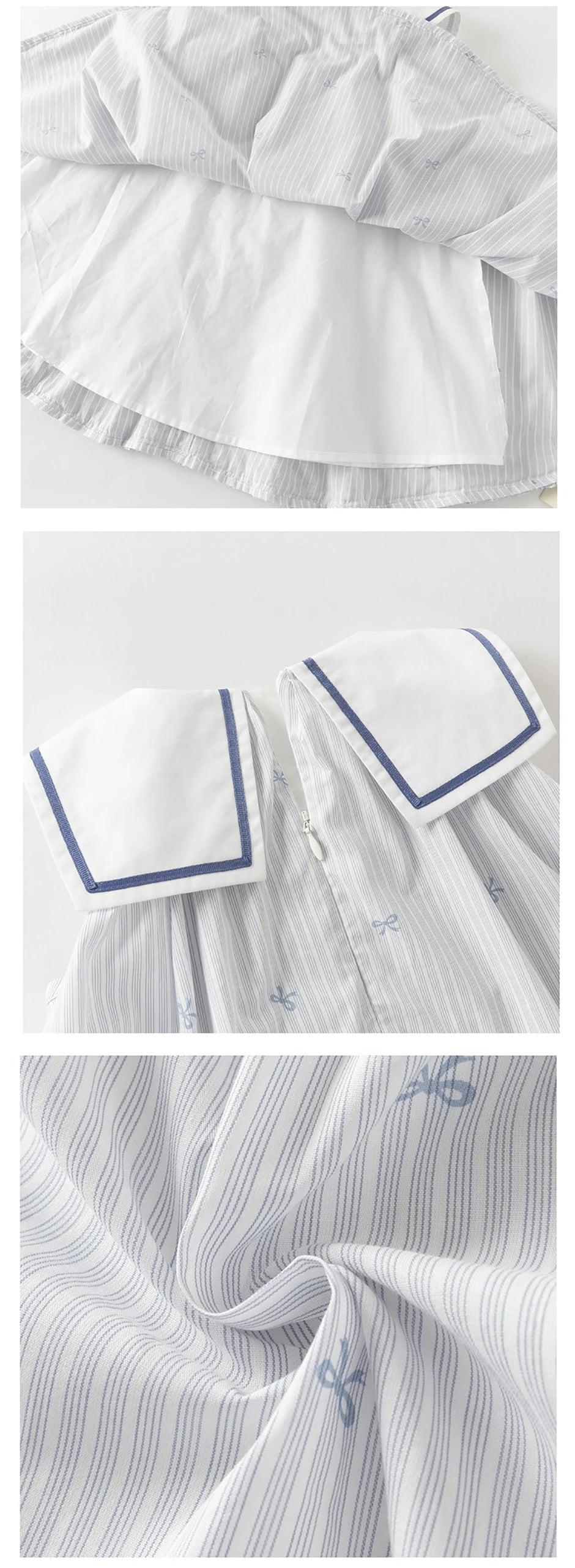 Girls Bow Print Cotton Dress