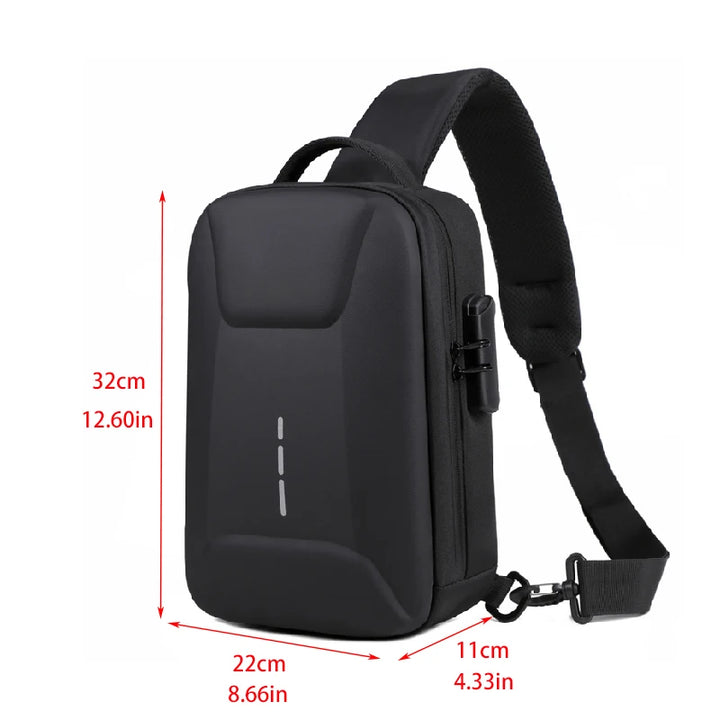 Men’s Anti-Theft USB Chest Bag | حقيبة صدر رجالية مضادة للسرقة مع USB