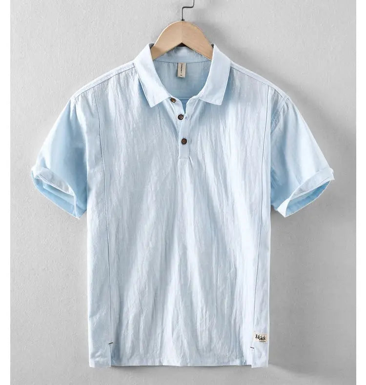 Men’s Linen Blend Polo Shirt | Breathable Summer Casual Style