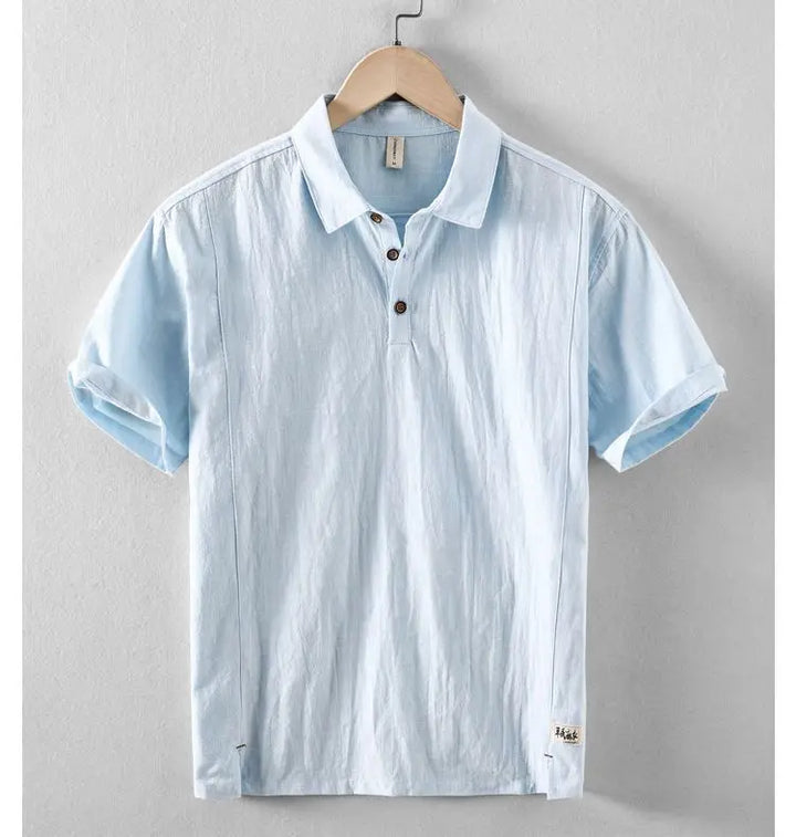Men’s Linen Blend Polo Shirt | Breathable Summer Casual Style