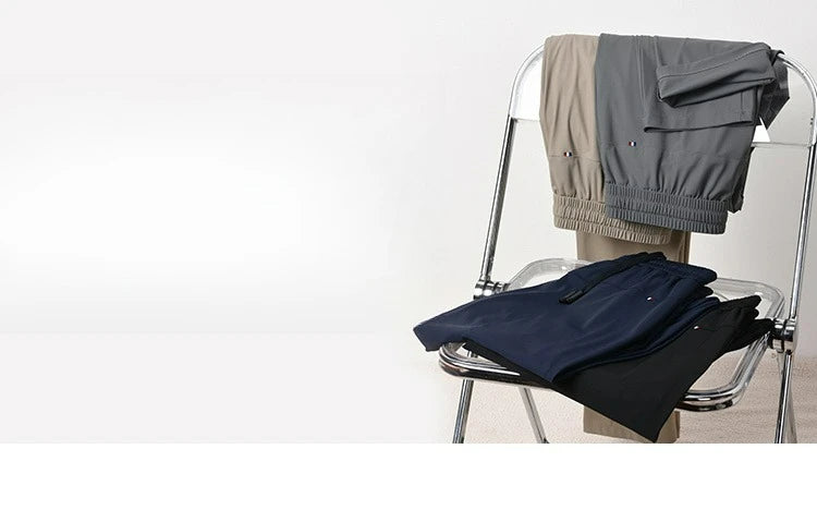 Men’s Ice Silk Dress Trousers | Quick-Dry Non-Iron Casual Fit