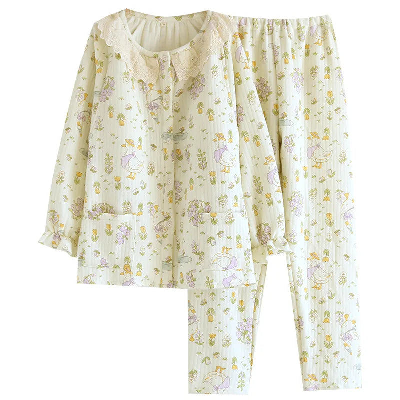 Women’s Cotton_Lounge_Active | بيجاما قطنية نسائية للبيت - Floral