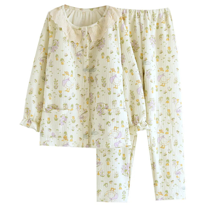 Women’s Cotton_Lounge_Active | بيجاما قطنية نسائية للبيت - Floral