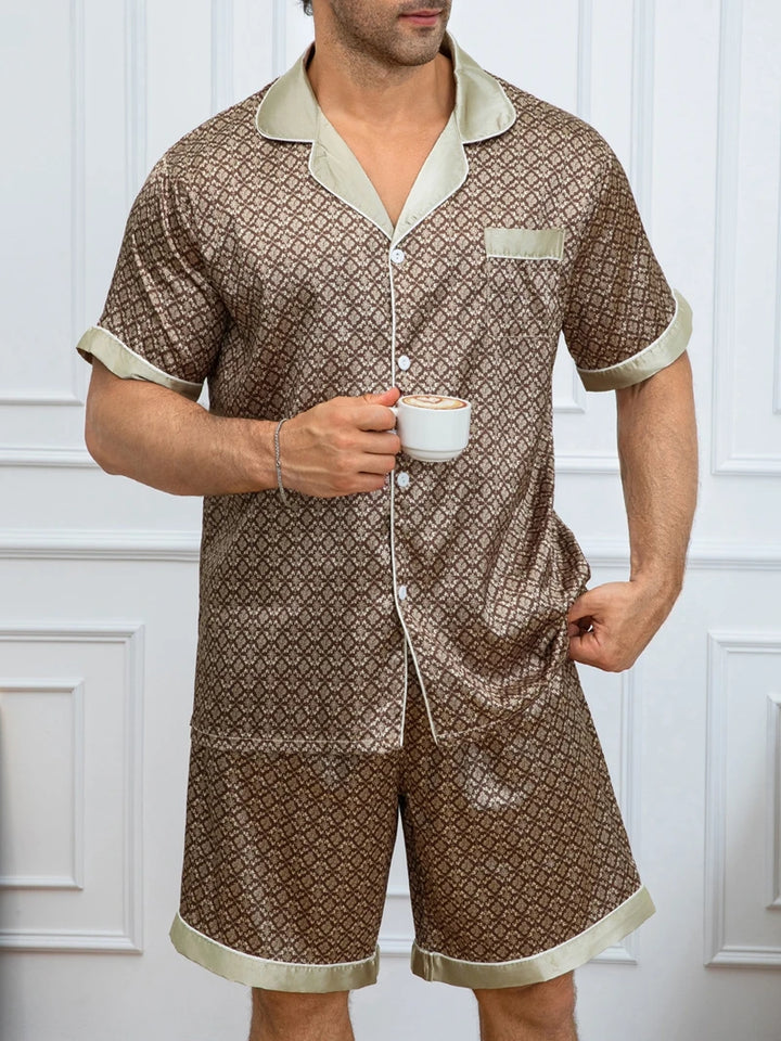 Men’s Plaid Pajamas Set | Short Sleeve Comfortable Sleepwear