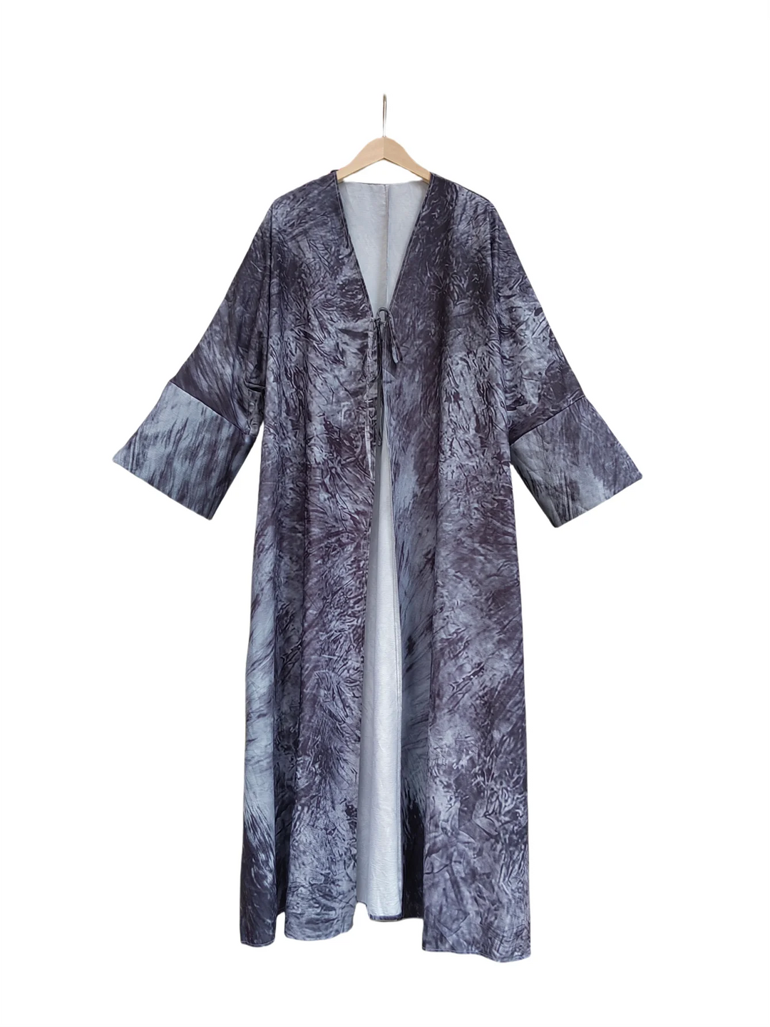 Women’s Open Abaya | Artistic Tie-Dye Modest Layering Design