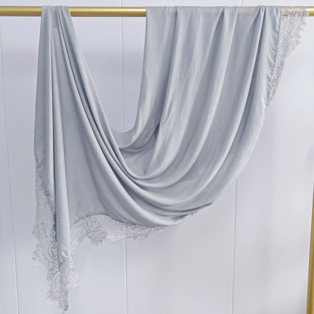 Women’s Lace Edge Hijab Scarf | Soft Everyday Drape