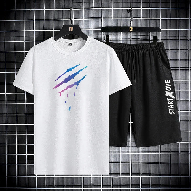 Men’s Quick-Dry Sports T-Shirt & Shorts Set | طقم رياضي رجالي سريع الجفاف تيشيرت وشورت
