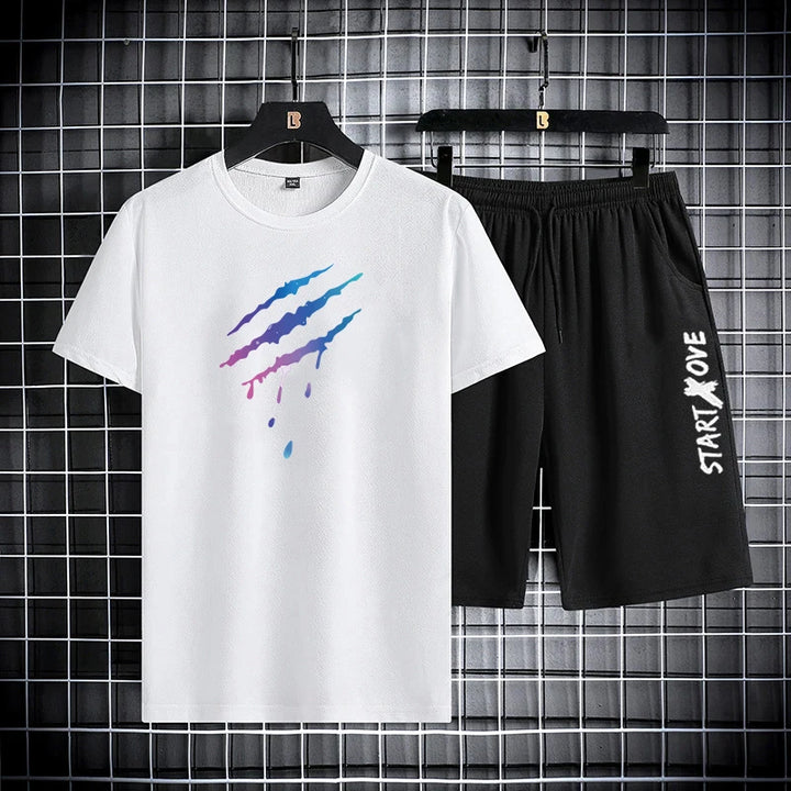 Men’s Quick-Dry Sports T-Shirt & Shorts Set | طقم رياضي رجالي سريع الجفاف تيشيرت وشورت