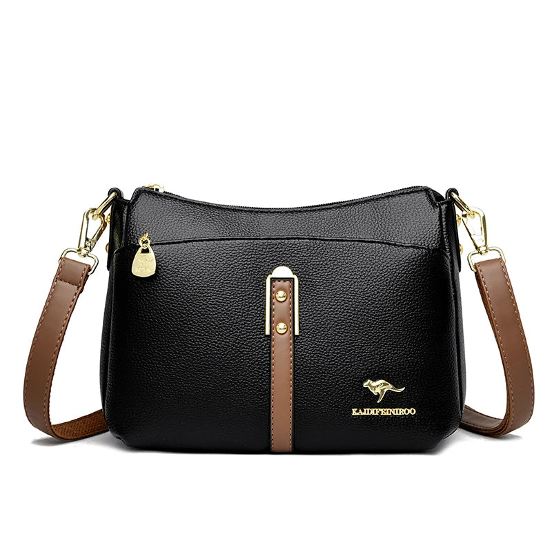 Women’s Three-Layer Shoulder Bag | Elegant Soft Crossbody