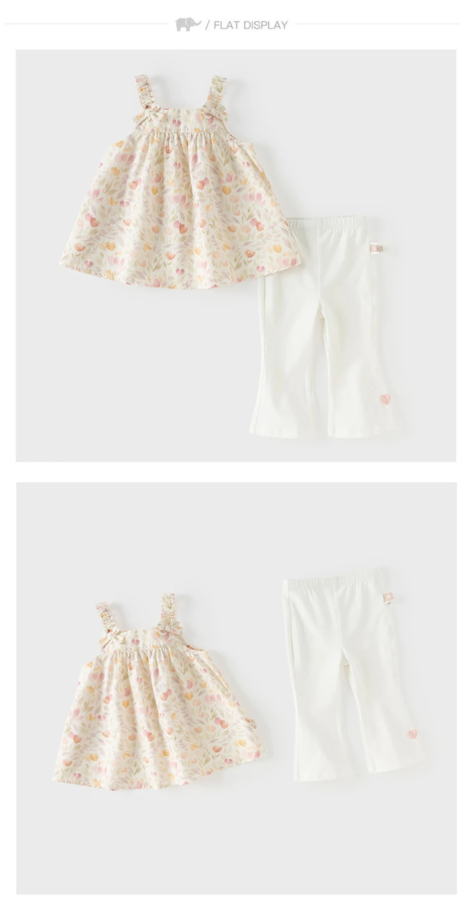 Girls Floral Sleeveless Summer Outfit Set