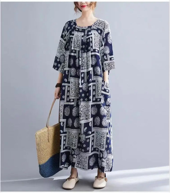 Women’s Floral Maternity Lounge Dress | فستان بيت واسع ومريح - Floral