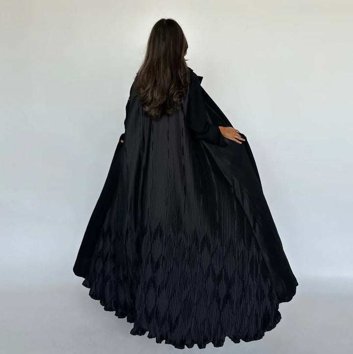 Black Open Abaya | Elegant Loose Kimono Style