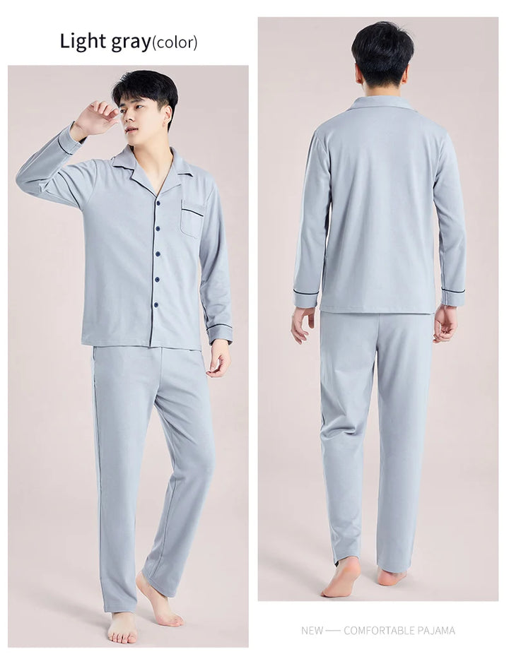 Men’s Plaid Pajama Set | Warm Cotton Winter Homewear