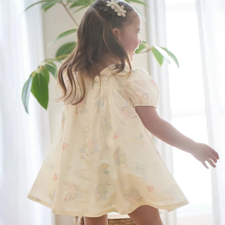 Girls Floral Print Cotton Dress