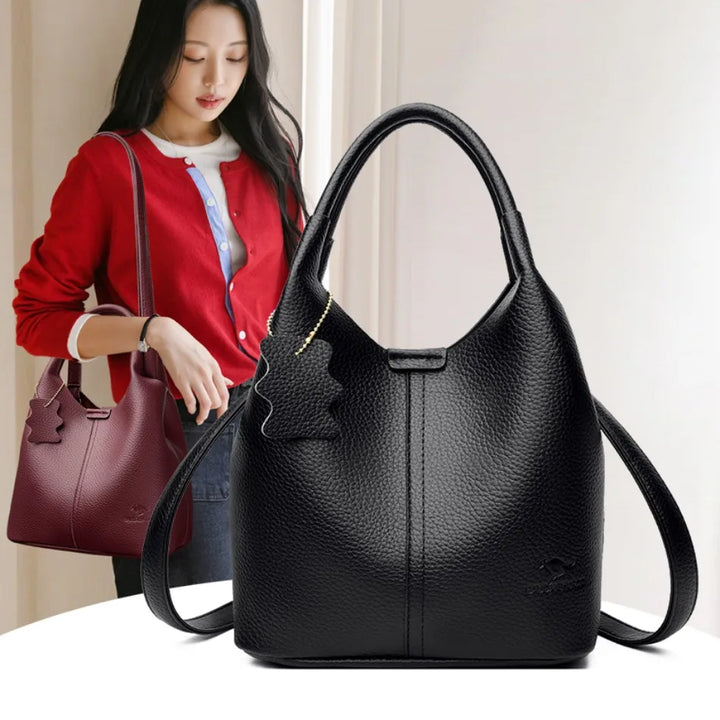 Women’s Soft Bucket Shoulder Bag | Elegant Top-Handle Tote