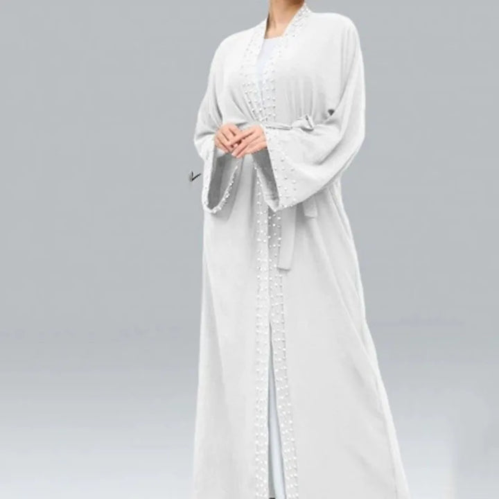Women’s Pearl Detail Open Abaya | عباية مفتوحة بتفاصيل لؤلؤية