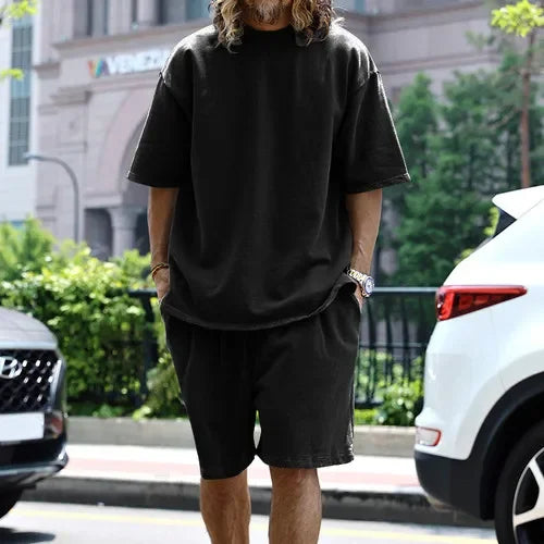 Men’s Printed Summer Set | Casual Short Sleeve Shirt & Shorts Outfit
