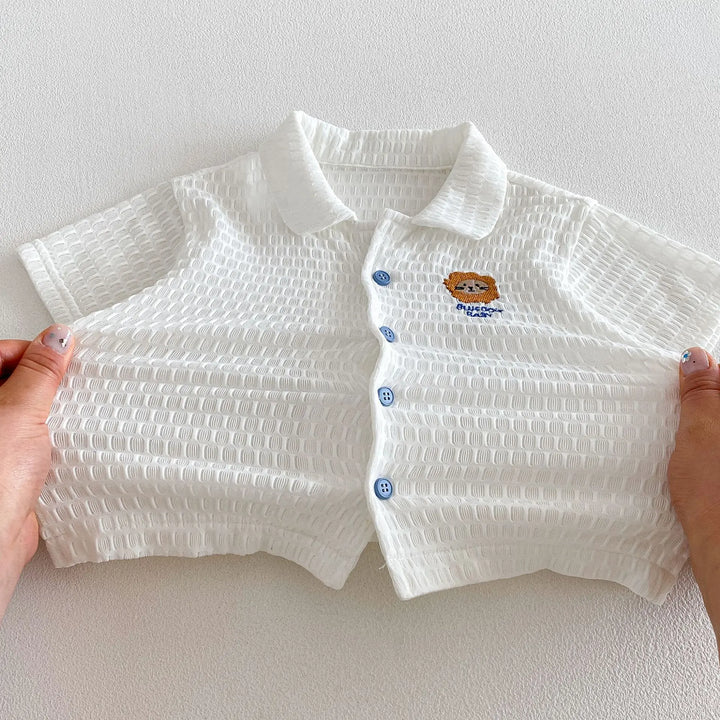 Baby Boys’ Breathable Shirt & Shorts Set 1–3Y | طقم طفل خفيف بقميص وشورت لعمر ١–٣ سنوات