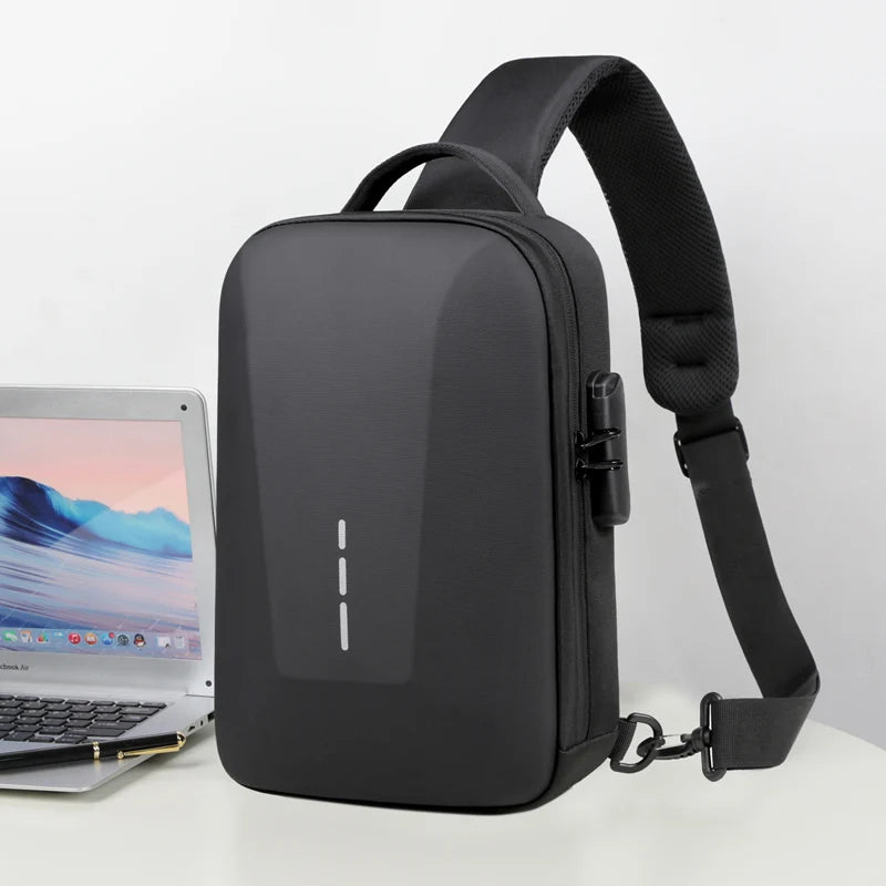 Men’s Anti-Theft USB Chest Bag | حقيبة صدر رجالية مضادة للسرقة مع USB