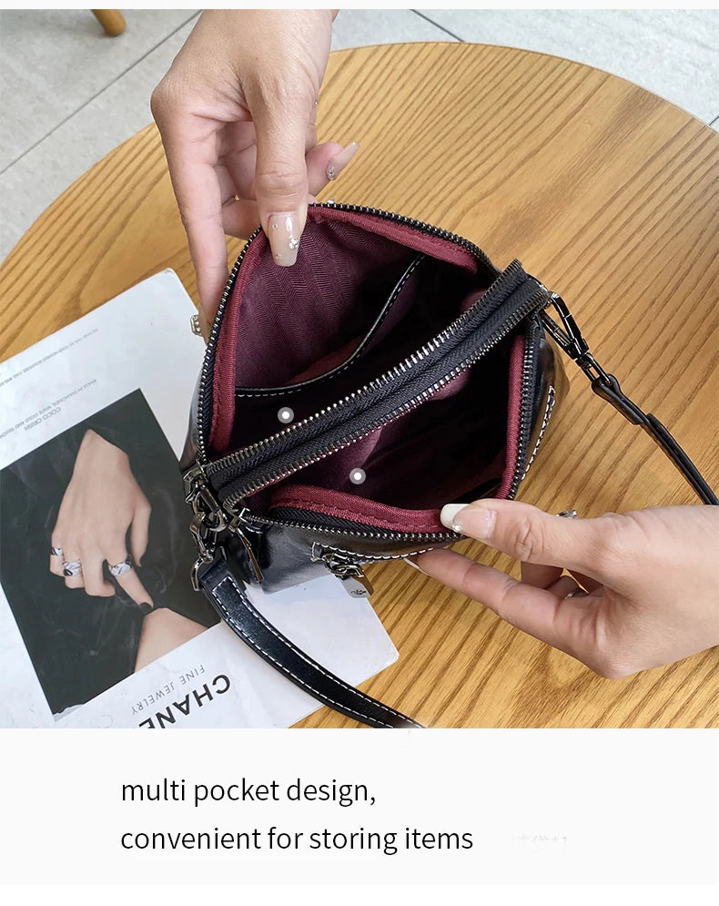 Women’s Genuine Leather Small Crossbody Bag | حقيبة نسائية صغيرة من الجلد الطبيعي كروس بودي