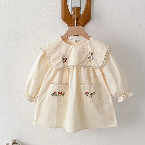 Girls’ Corduroy Princess Dress | فستان بناتي أنيق لعمر 2-6 سنوات - Floral