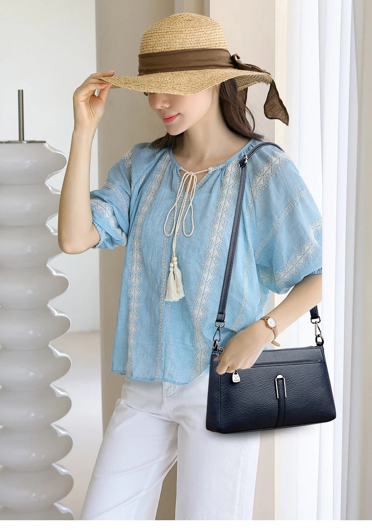 Women’s Solid Shoulder Crossbody Bag | حقيبة كتف نسائية عملية