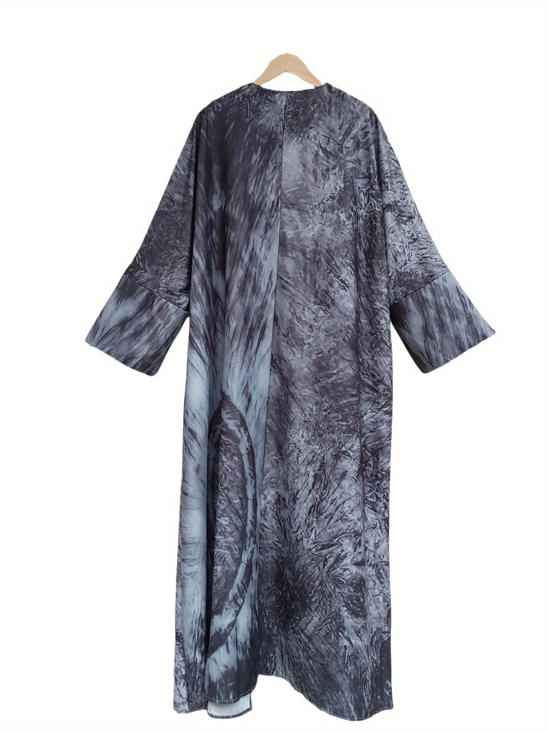 Women’s Open Abaya | Artistic Tie-Dye Modest Layering Design