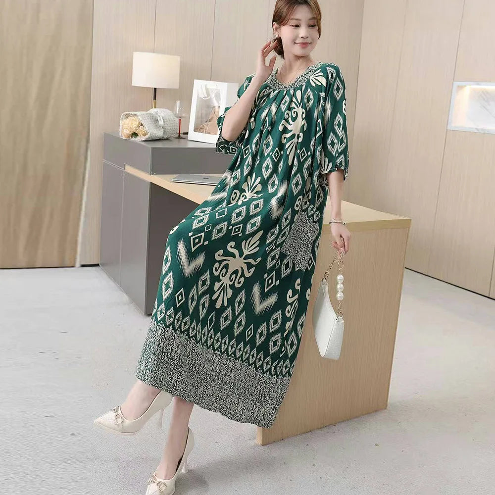 Women’s Floral Maternity Lounge Dress | فستان بيت واسع ومريح - Floral