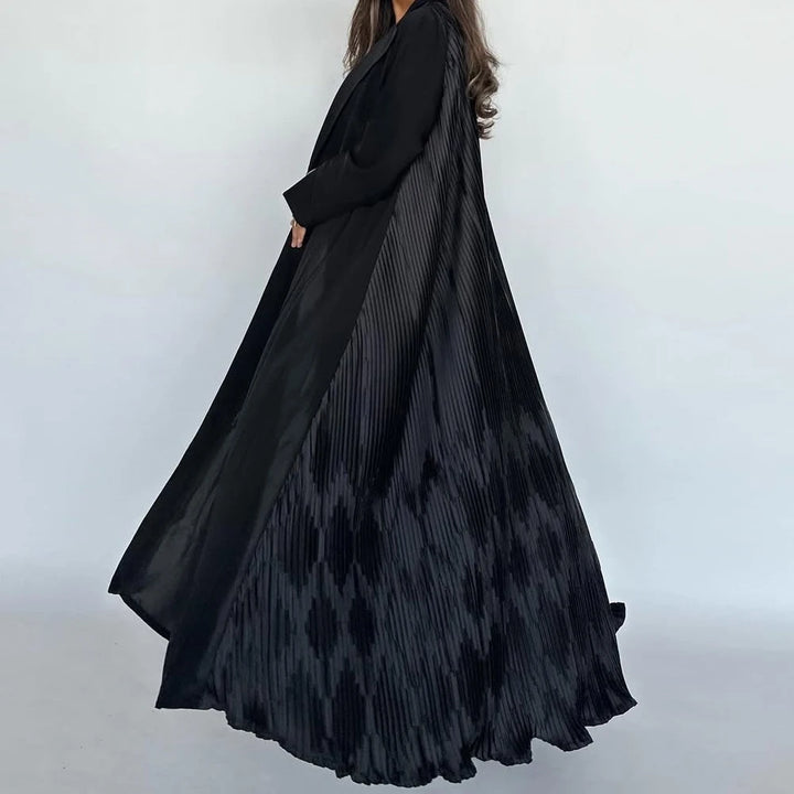 Black Open Abaya | Elegant Loose Kimono Style