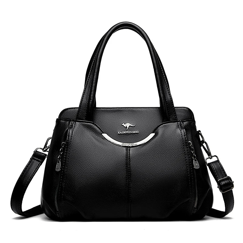 Women’s Soft Leather-Look Tote Bag | Elegant Shoulder Crossbody
