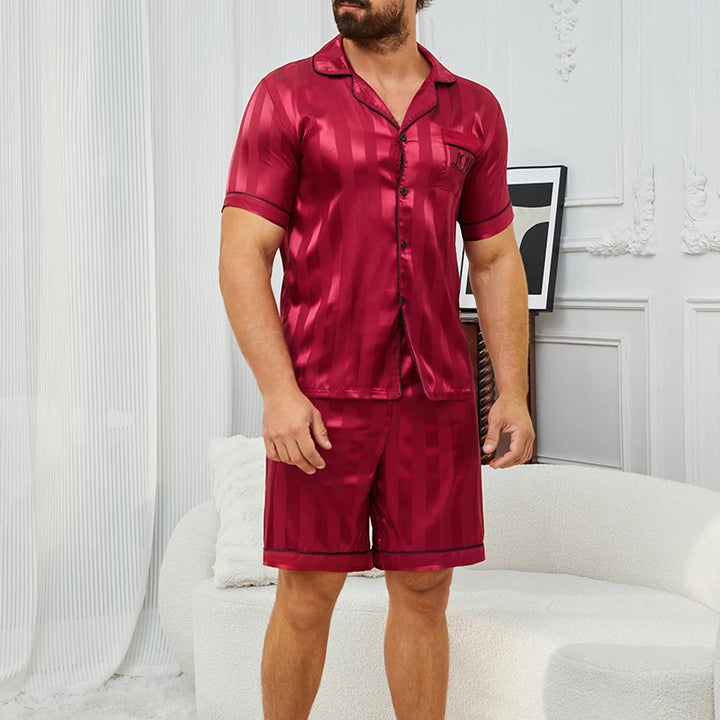 Men’s Plaid Pajamas Set | Short Sleeve Comfortable Sleepwear