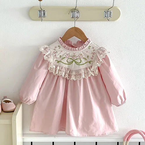 Girls’ Corduroy Princess Dress | فستان بناتي أنيق لعمر 2-6 سنوات - Floral