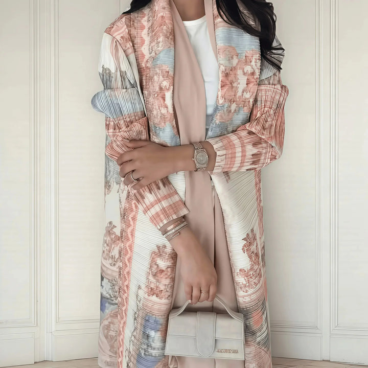 Printed Open Abaya | Elegant Lightweight Modest Wear
