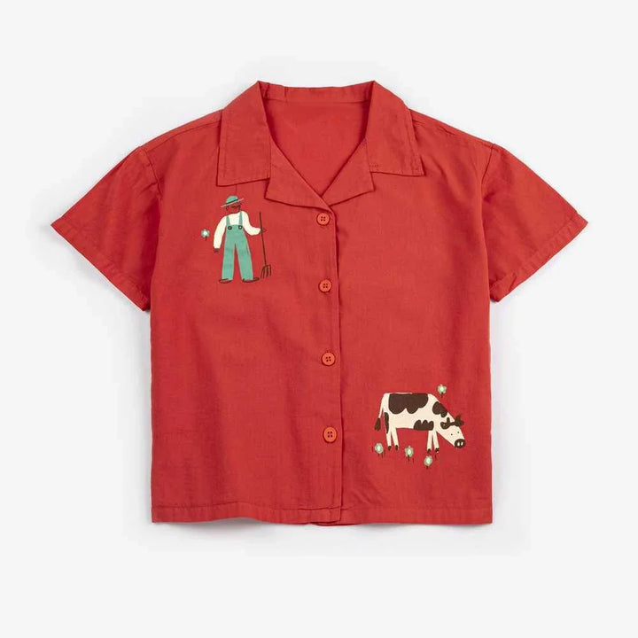Kids’ Cotton Print Shirt & Shorts Set by Size | طقم أطفال قطني مطبوع حسب المقاس