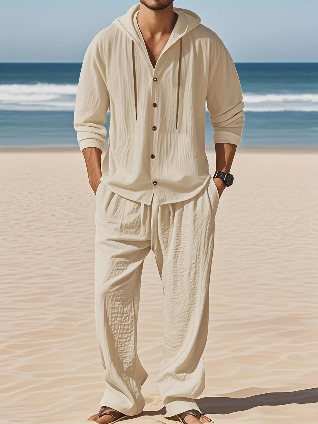 Men’s Linen Shirt & Pants Set | Breathable Relaxed Fit