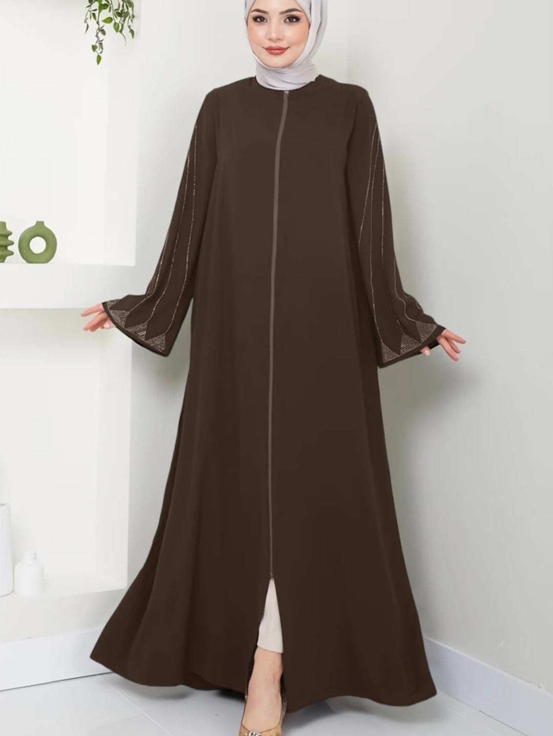 Brown Abaya | Open Elegant Modest Style
