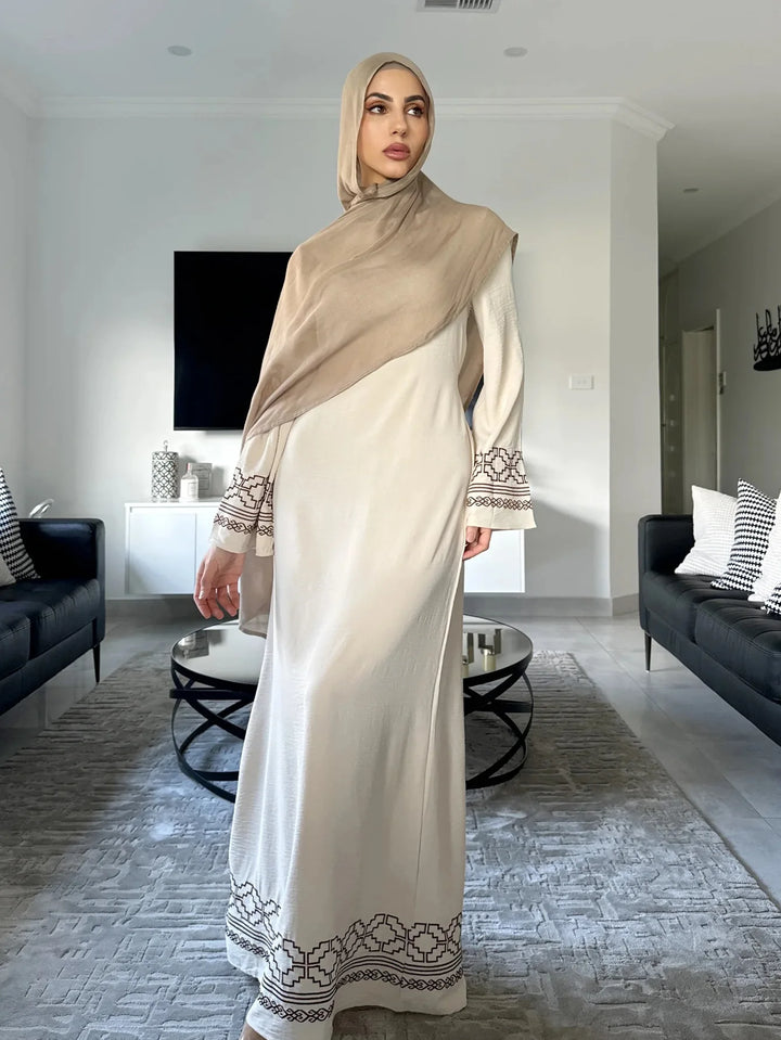 Embroidered Open Abaya | Elegant Kimono Modest Style