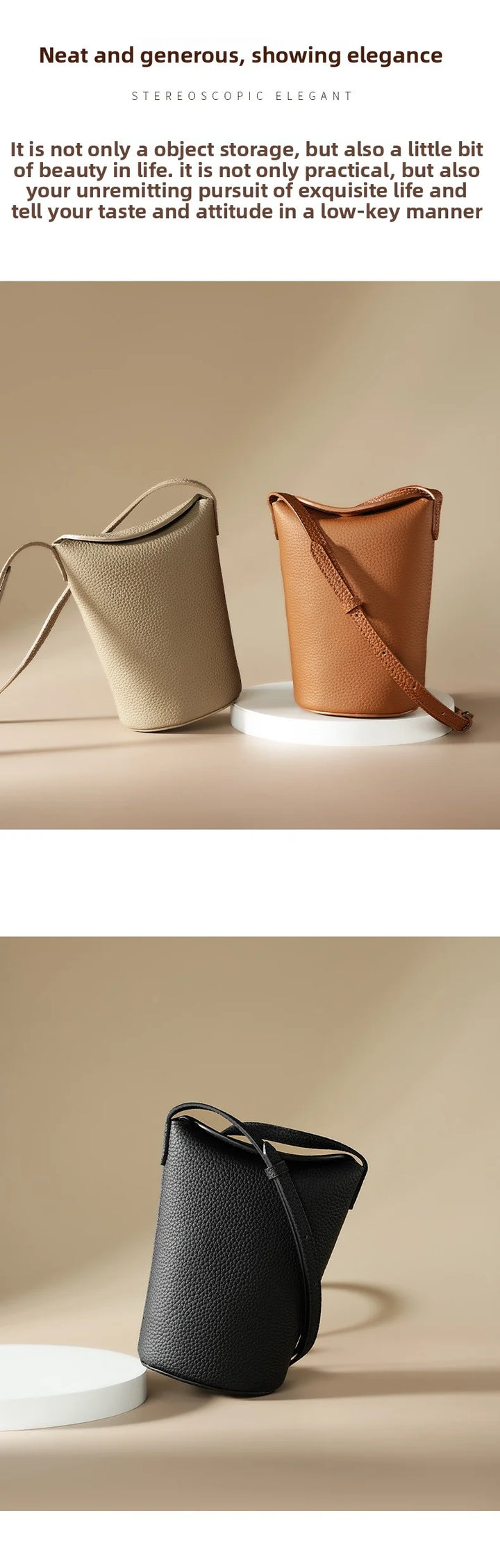 Women’s Top-Grain Leather Phone Crossbody Bag | حقيبة هاتف نسائية من الجلد الطبيعي الفاخر