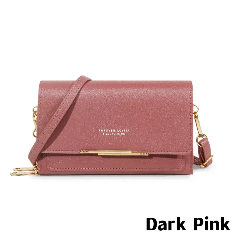 Women’s Multi-Pocket PU Crossbody Phone Bag | حقيبة هاتف نسائية متعددة الجيوب كروس بودي