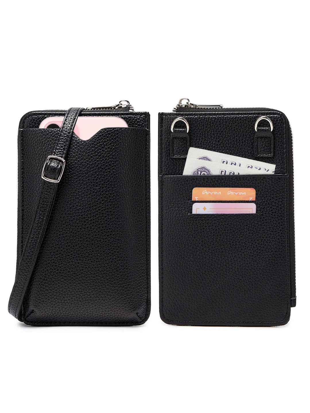 Women’s Litchi Pattern Crossbody Phone Bag | حقيبة هاتف نسائية كروس بودي بنقشة جلدية