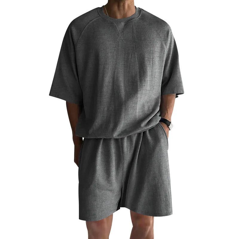 Men’s Summer 2-Piece Set | Casual Short Sleeve Lightweight Outfit